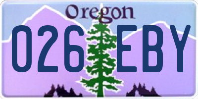 OR license plate 026EBY