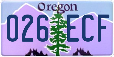 OR license plate 026ECF