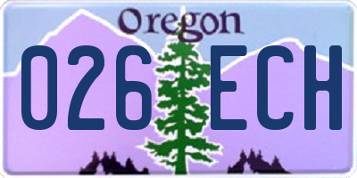 OR license plate 026ECH