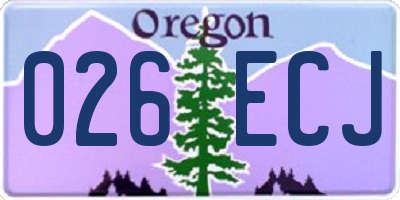 OR license plate 026ECJ