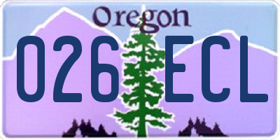 OR license plate 026ECL