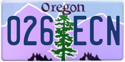 OR license plate 026ECN
