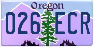 OR license plate 026ECR