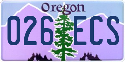 OR license plate 026ECS
