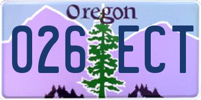 OR license plate 026ECT