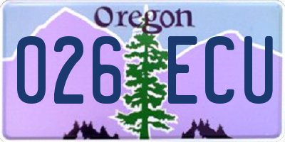 OR license plate 026ECU