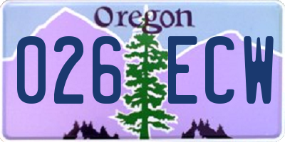 OR license plate 026ECW