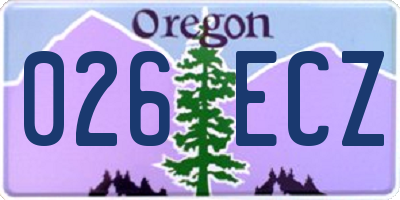 OR license plate 026ECZ