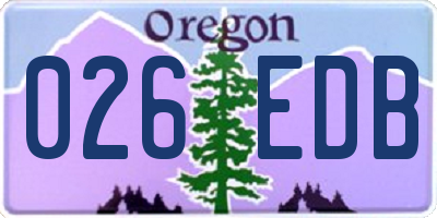 OR license plate 026EDB