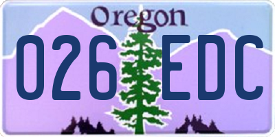 OR license plate 026EDC