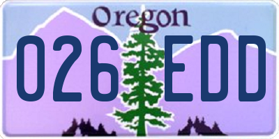 OR license plate 026EDD