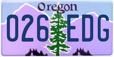 OR license plate 026EDG
