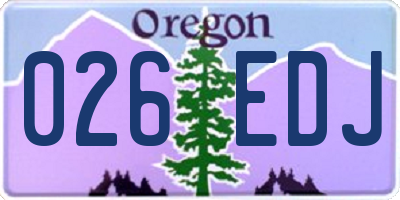 OR license plate 026EDJ