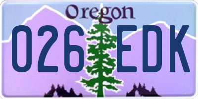 OR license plate 026EDK