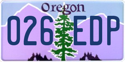 OR license plate 026EDP