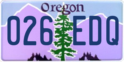 OR license plate 026EDQ