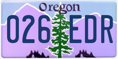 OR license plate 026EDR
