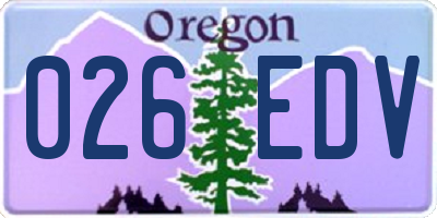 OR license plate 026EDV