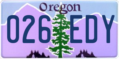 OR license plate 026EDY
