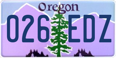 OR license plate 026EDZ