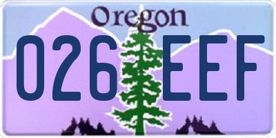 OR license plate 026EEF