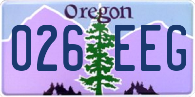OR license plate 026EEG