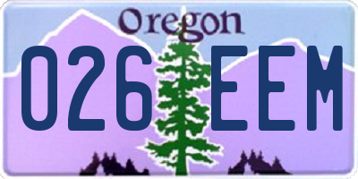 OR license plate 026EEM