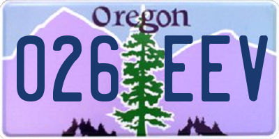 OR license plate 026EEV