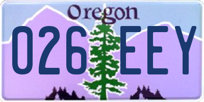 OR license plate 026EEY