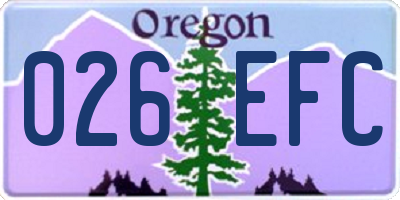 OR license plate 026EFC