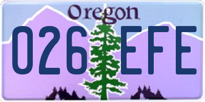 OR license plate 026EFE