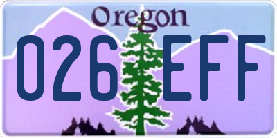 OR license plate 026EFF