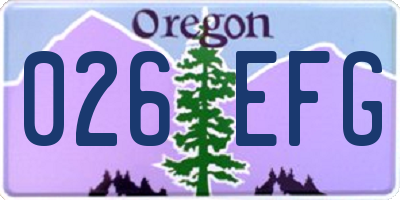 OR license plate 026EFG