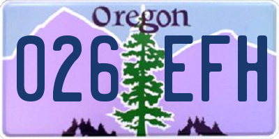 OR license plate 026EFH