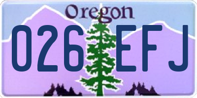 OR license plate 026EFJ