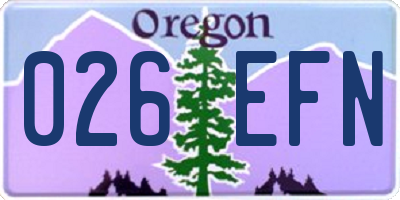 OR license plate 026EFN
