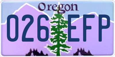 OR license plate 026EFP