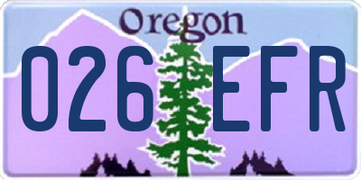 OR license plate 026EFR