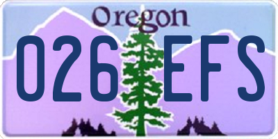 OR license plate 026EFS