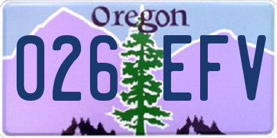 OR license plate 026EFV