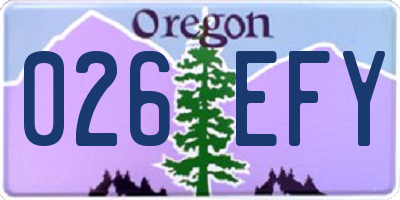 OR license plate 026EFY