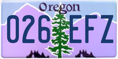 OR license plate 026EFZ