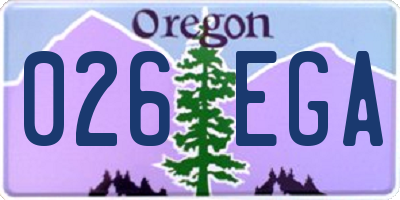 OR license plate 026EGA