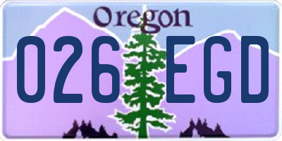 OR license plate 026EGD