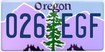 OR license plate 026EGF
