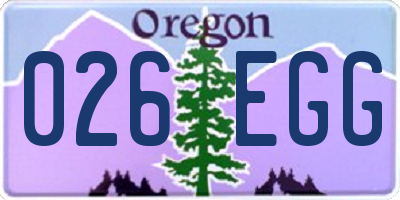 OR license plate 026EGG
