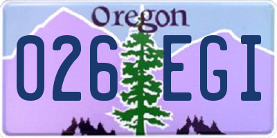 OR license plate 026EGI