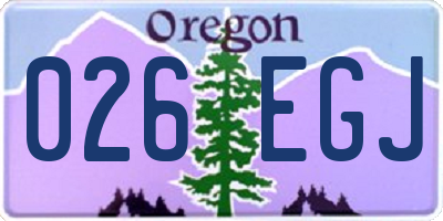 OR license plate 026EGJ