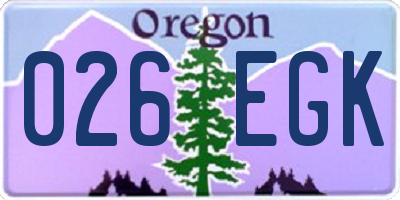 OR license plate 026EGK