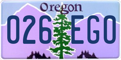 OR license plate 026EGO